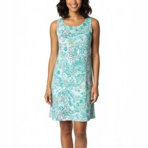 Lilly Pulitzer Kristen Swing Dress in Surf Blue Turquoise Pink Floral Print XS